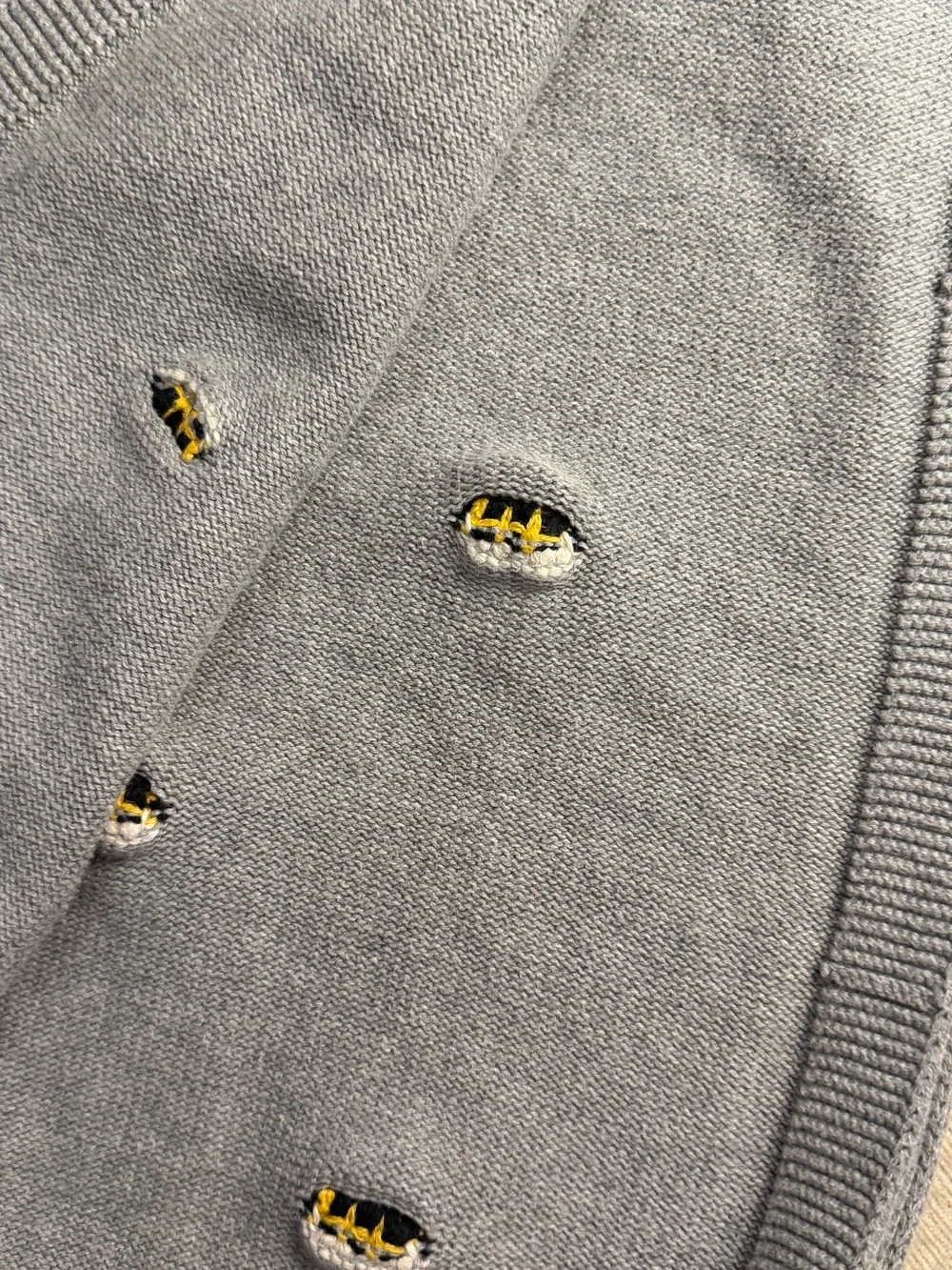 Gray Kids Bee Knit Blanket - Unbranded
